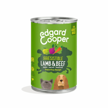 Edgard & Cooper Cordero y Carne de Vacuno con Manzana, Zanahoria y Remolacha latas para perros