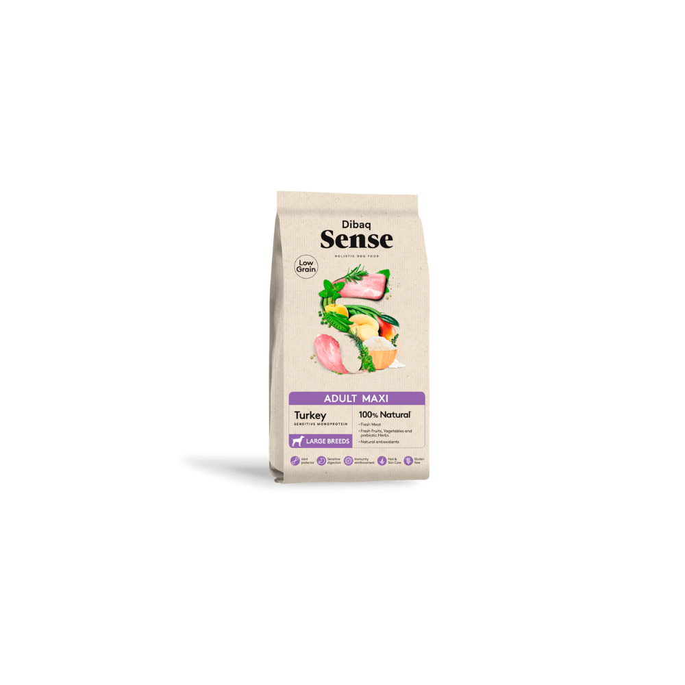 Dibaq Sense Low Grain Pavo Adulto Maxi Dibaq Sense Low Grain Adulto Maxi de Pavo pienso para perros - Imagen 1