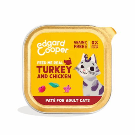 Edgard & Cooper Pavo y Pollo de Corral con Arándanos, Salvia y Valeriana tarrinas para gatos