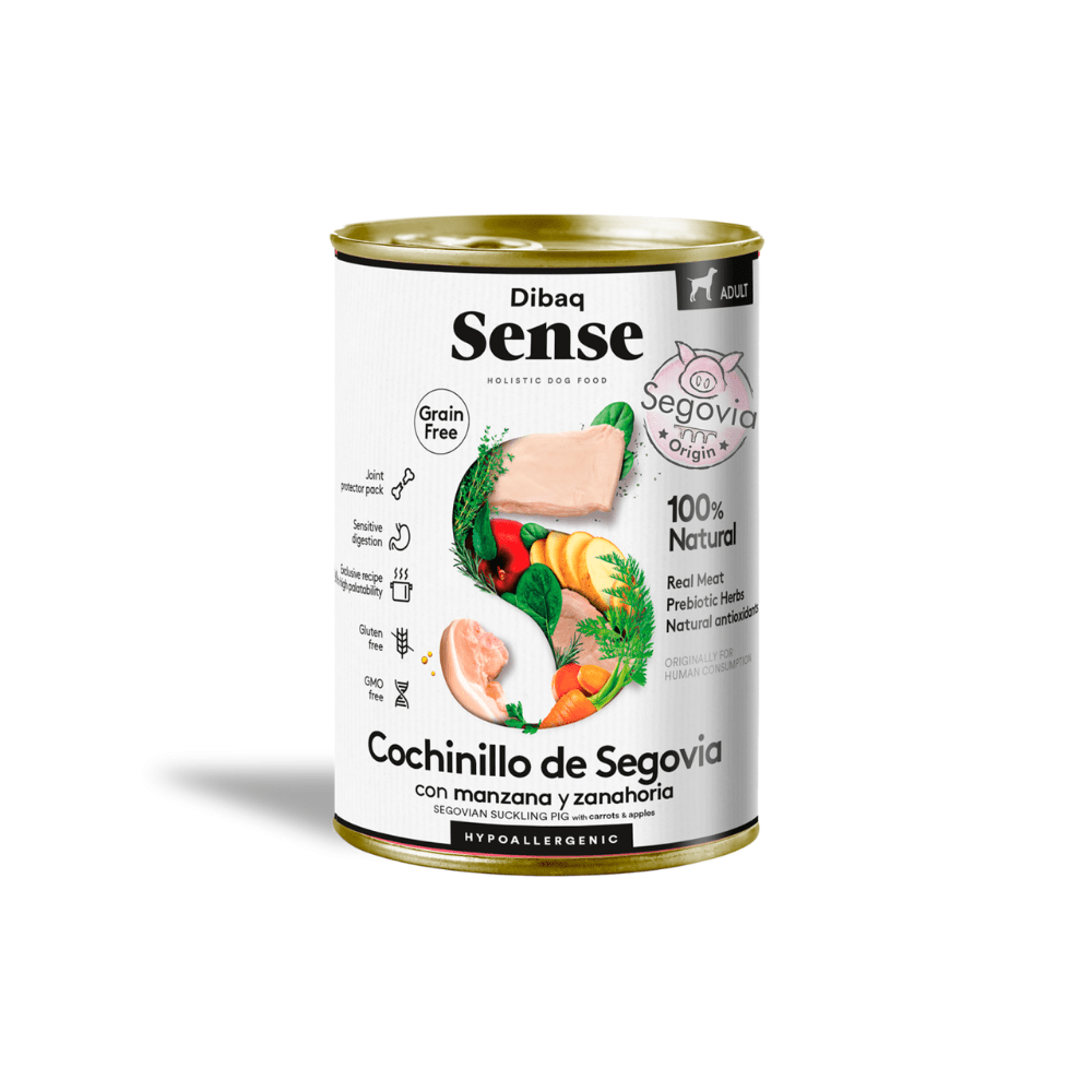 WET SENSE COCHINILLO SEGOVIANO 380gr Dibaq Sense Adulto de Cochinillo Segoviano latas para perros - Imagen 1